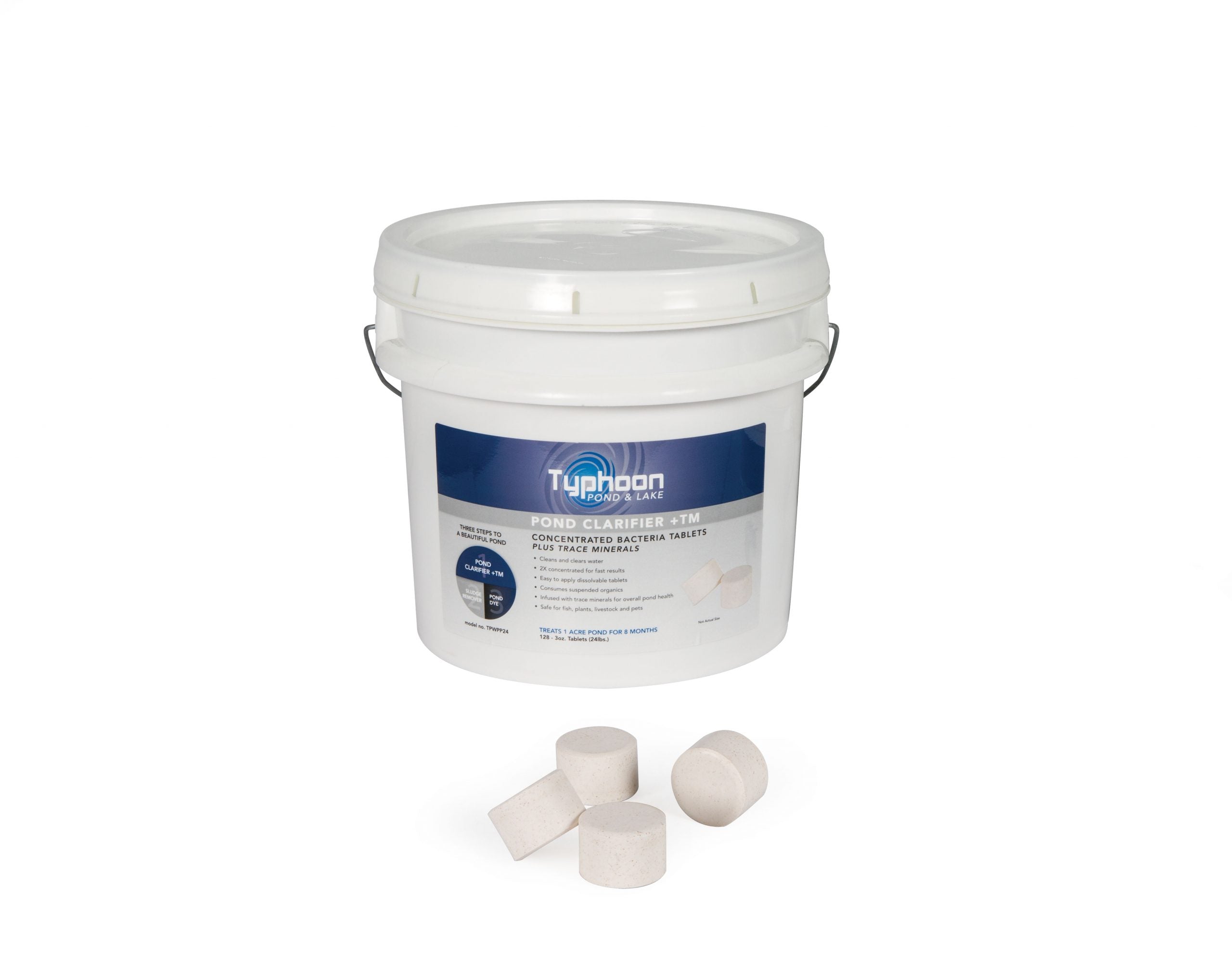 ATLANTIC TYPHOON POND CLARIFIER + TM - 24lbs. (128 - 3oz TABLETS) image 0