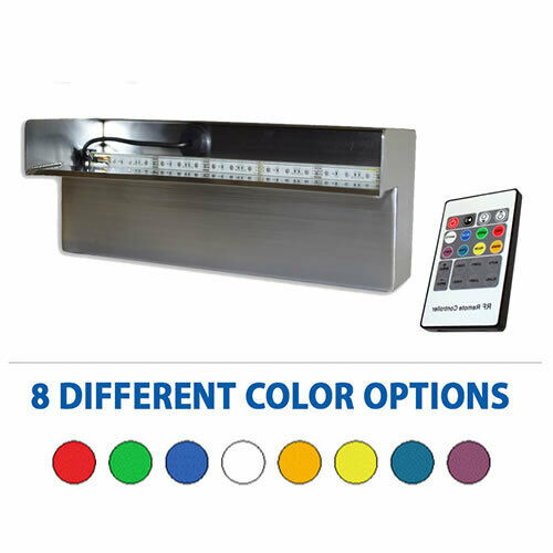 IGNITE NITEFALLS 12" STAINLESS STEEL COLOR CHANGING SPILLWAY WITH REMOTE image 0